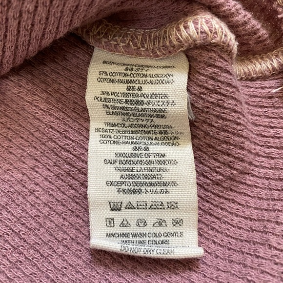 Free People We The Free Pink Long Sleeve Waffle Texture Too With Sleeve … - Picture 10 of 10